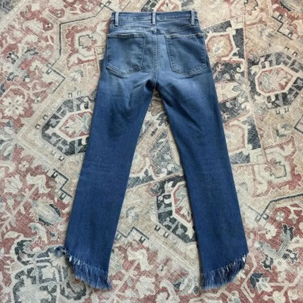 FRAME Le High Straight Blue Cotton Blend Denim‎ Jeans Womens 24